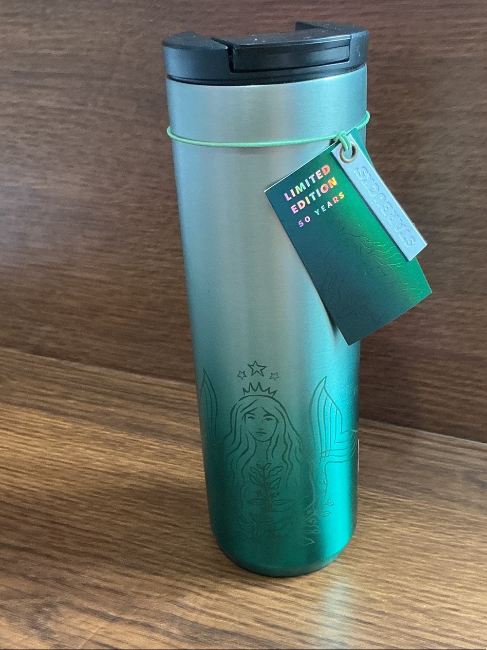 NWT Starbucks Limited Edition 50th Ann Green Ombre Stainless Steel Tumbler